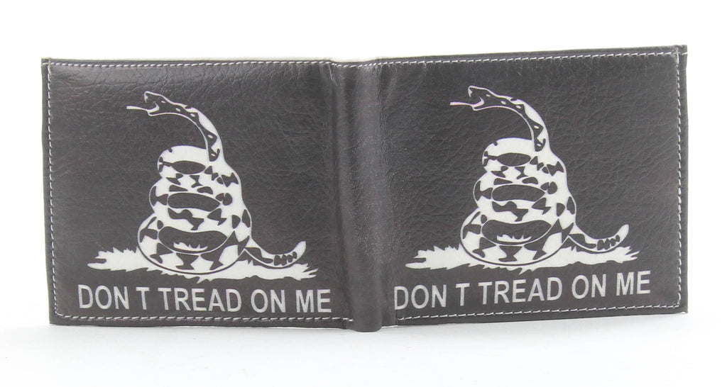 Leather Impressions Inc - Don't Tread on Me Snake Vegan Bi-Fold Wallet # VL 529