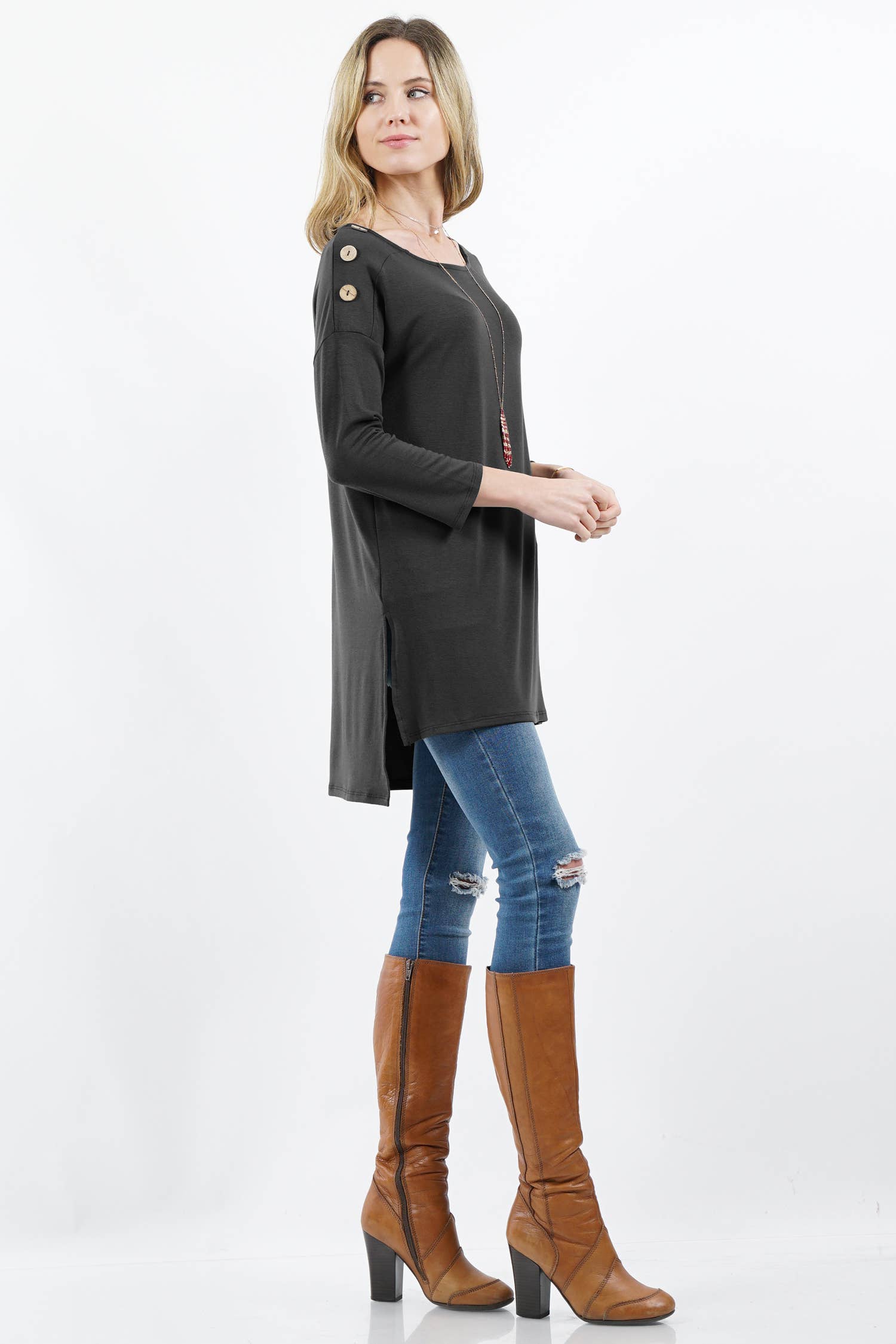 42POPS - ? SC-74713 3Q SLEEVE ONE SIDE WOOD BUTTONS TOP