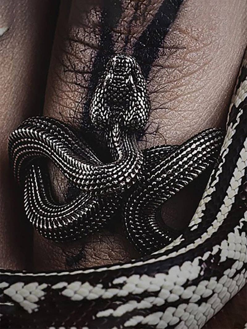 Tourtiwi - Python Ring Dark Punk Three-Dimensional Snake Ring