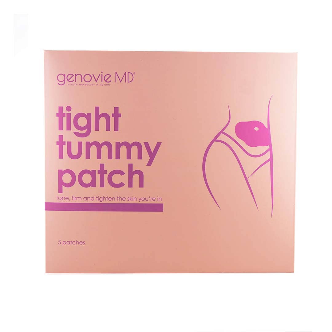 Light pink packaging featuring the title 'Tight Tummy Patch' and a silhouette illustration, indicating 5 patches per pack.