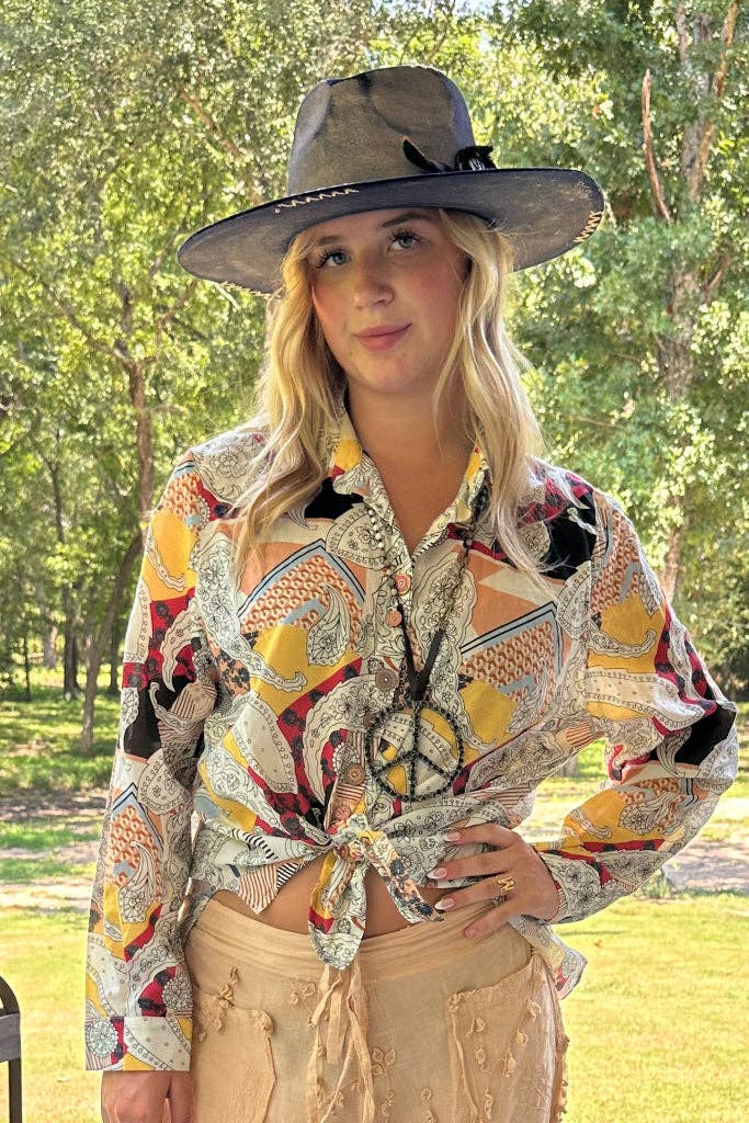 Jaded Gypsy - Paisley Skies Top
