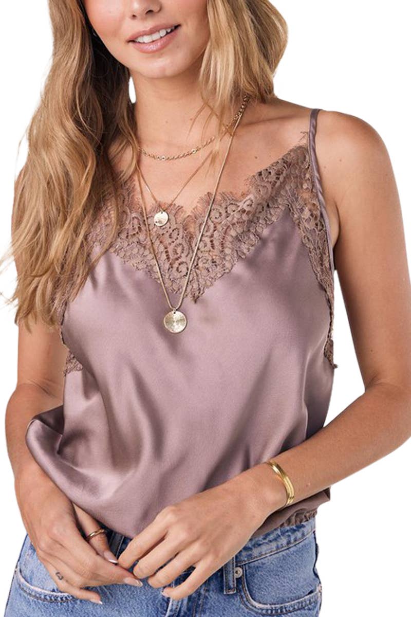 Silky Lace Trim Camisol