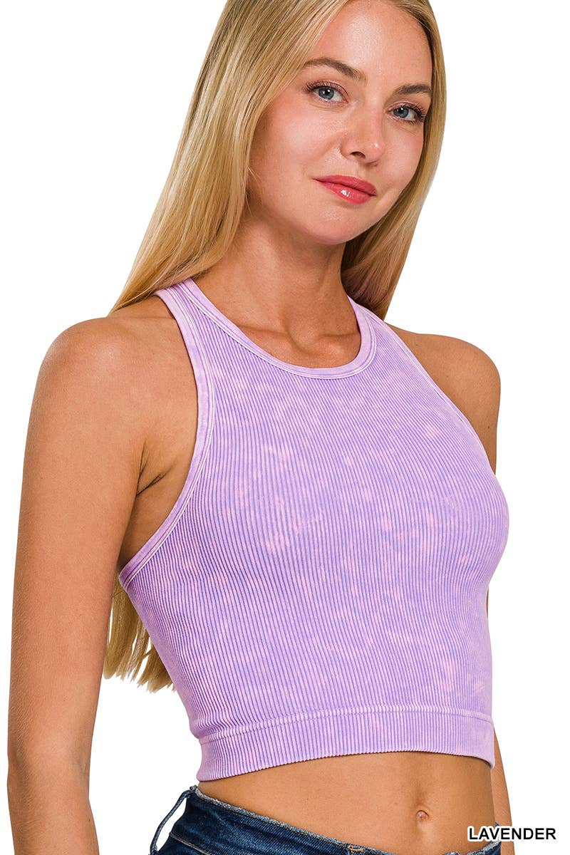 Racerback Premium Washed Crop Tank