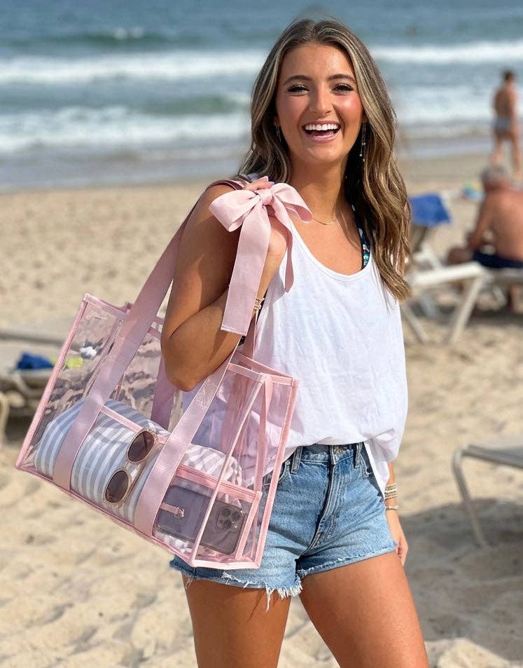 Pink Bow PVC Bags