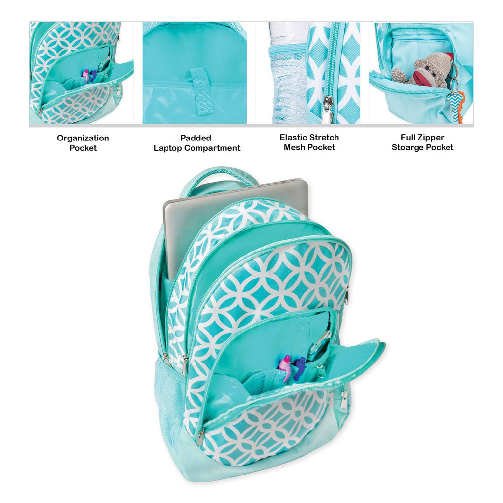 Aqua Circle Laptop School Back Pack