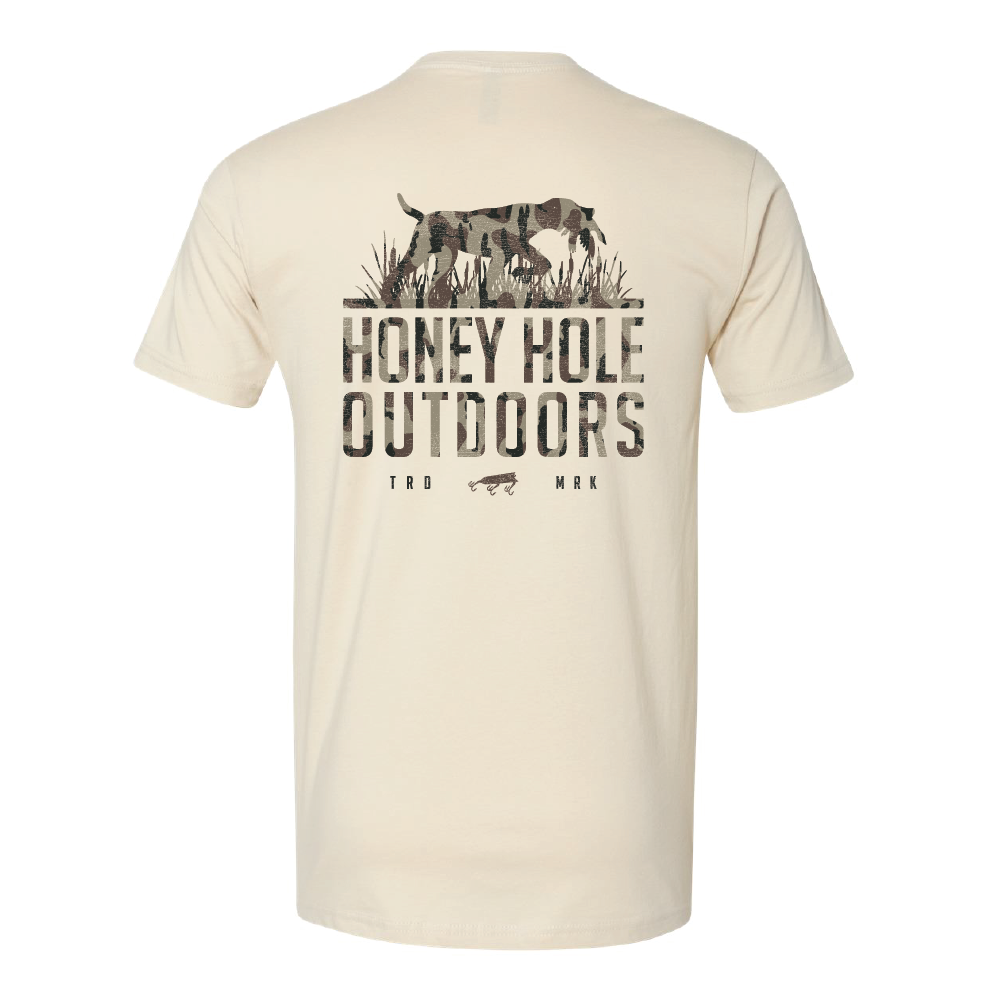 Honey Hole Outdoors - Short Sleeve - Camo Dog - Natural