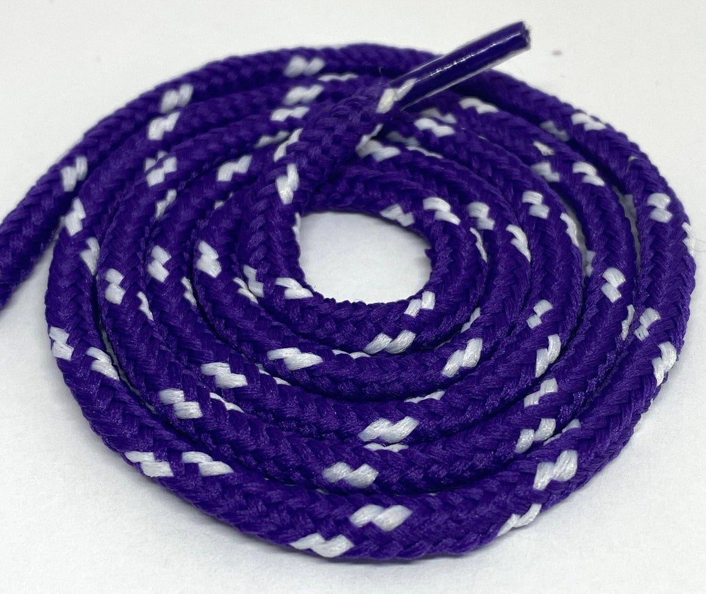 The Shoelace Factory - Classic Round Shoelaces Purple w/White Accents