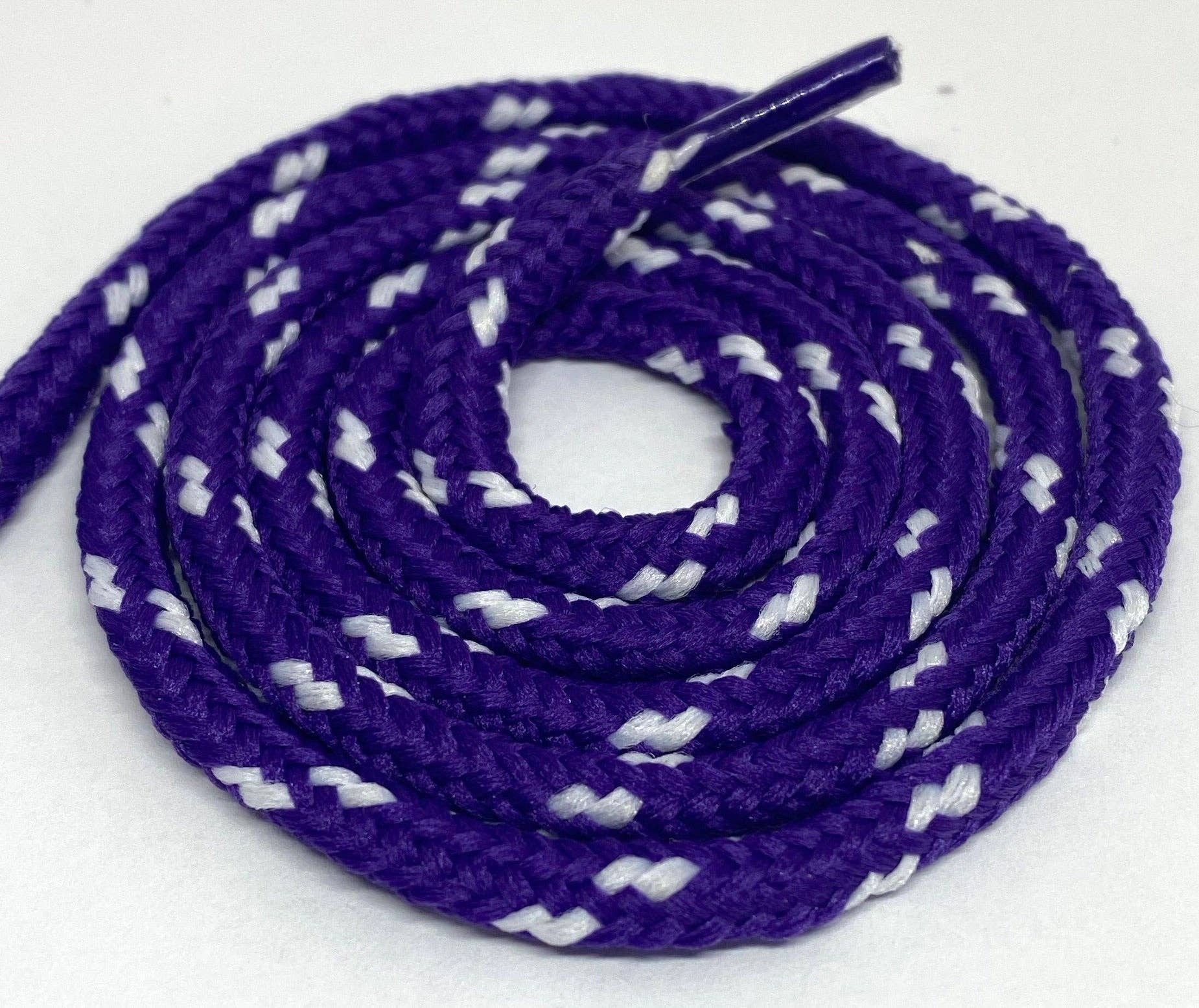 The Shoelace Factory - Classic Round Shoelaces Purple w/White Accents