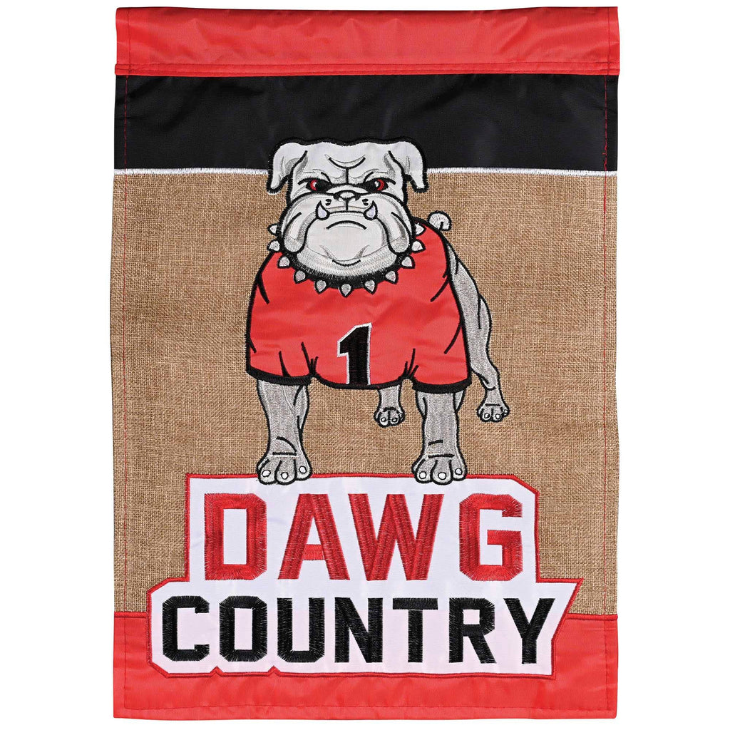Burlap Flag Dawg Country - Bulldog 13x18