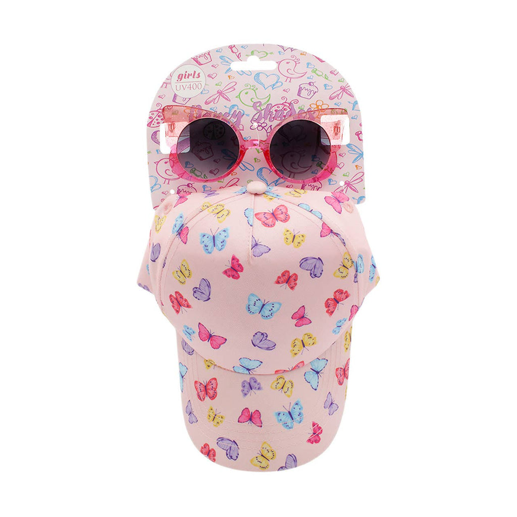 Girls Sunglasses and Hat Set (Butterfly)