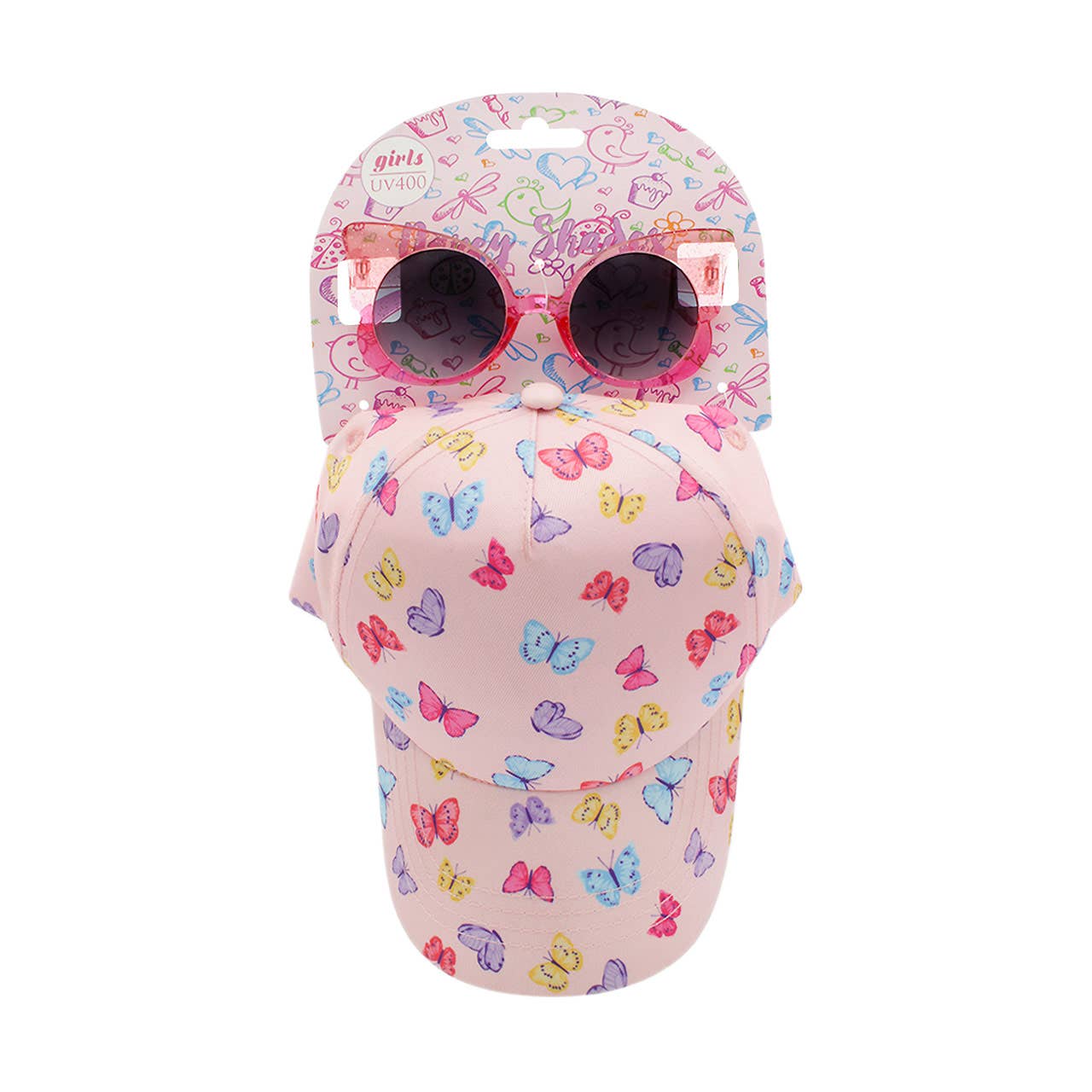 Girls Sunglasses and Hat Set (Butterfly)