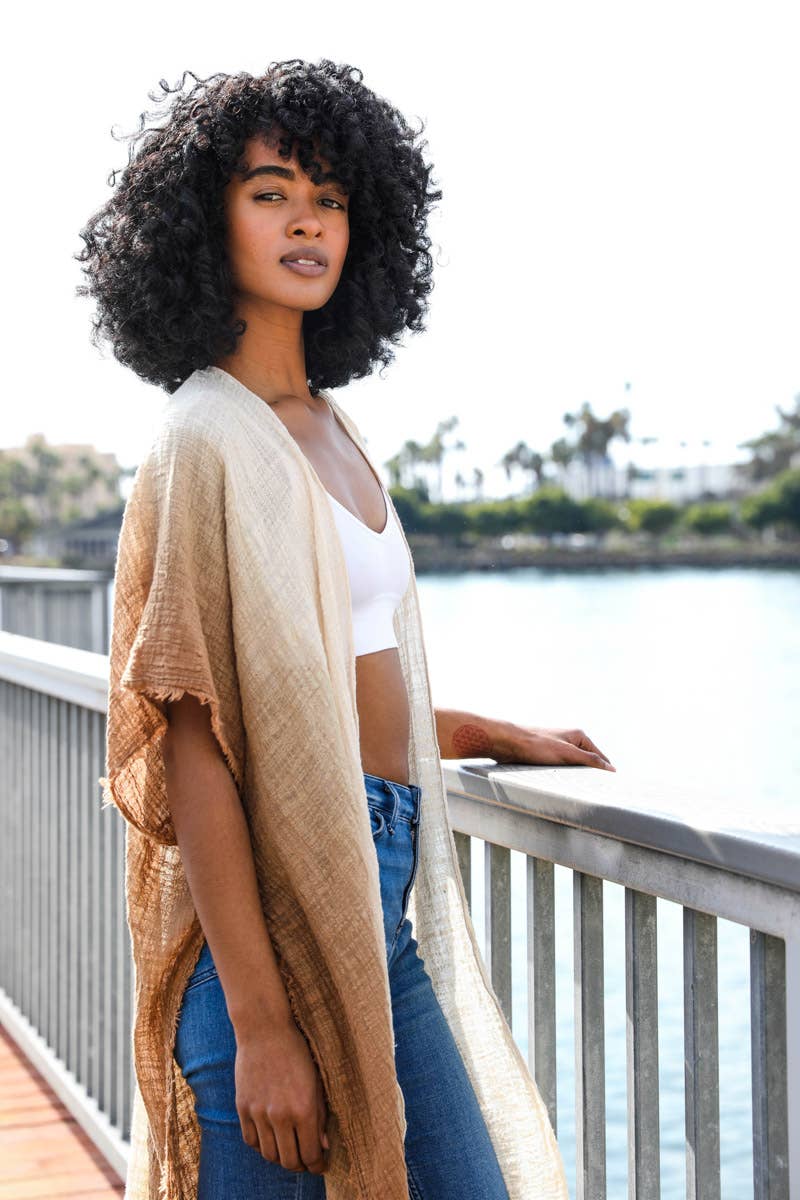 Boho Chic Ombre Kimono – Versatile Beach Cover-Up