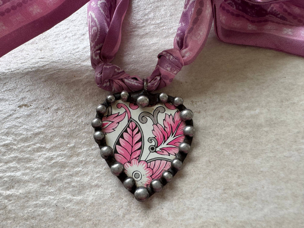 Boho Bloom Heart Scarf Necklace