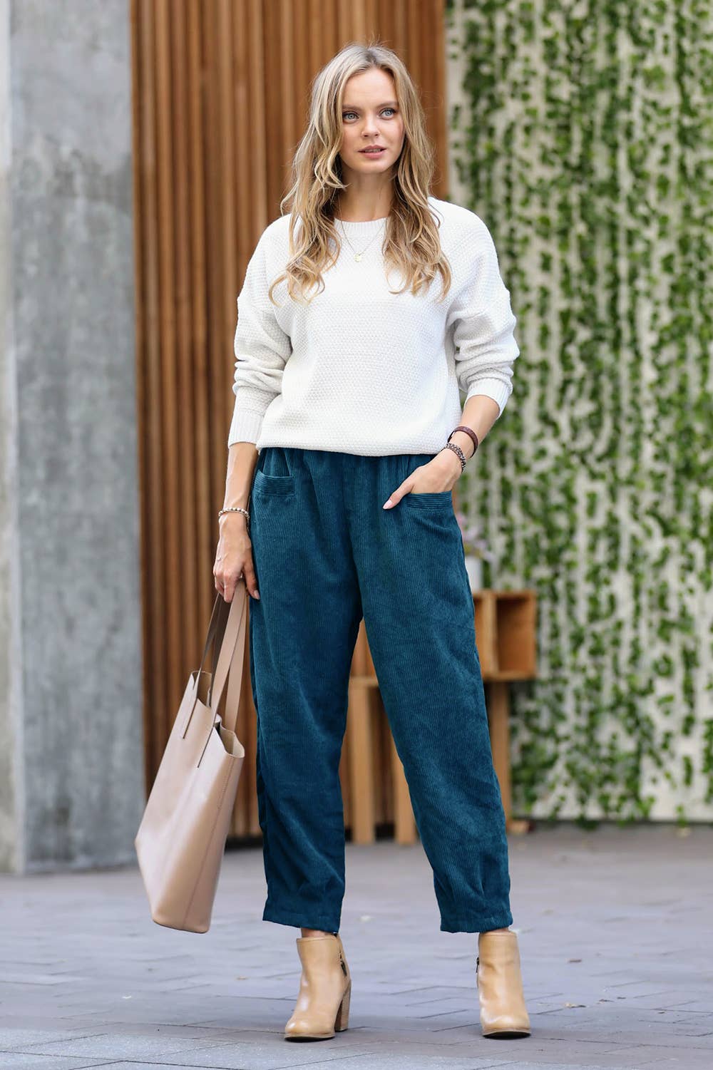 42POPS - Corduroy Front pocket Baggy Pants