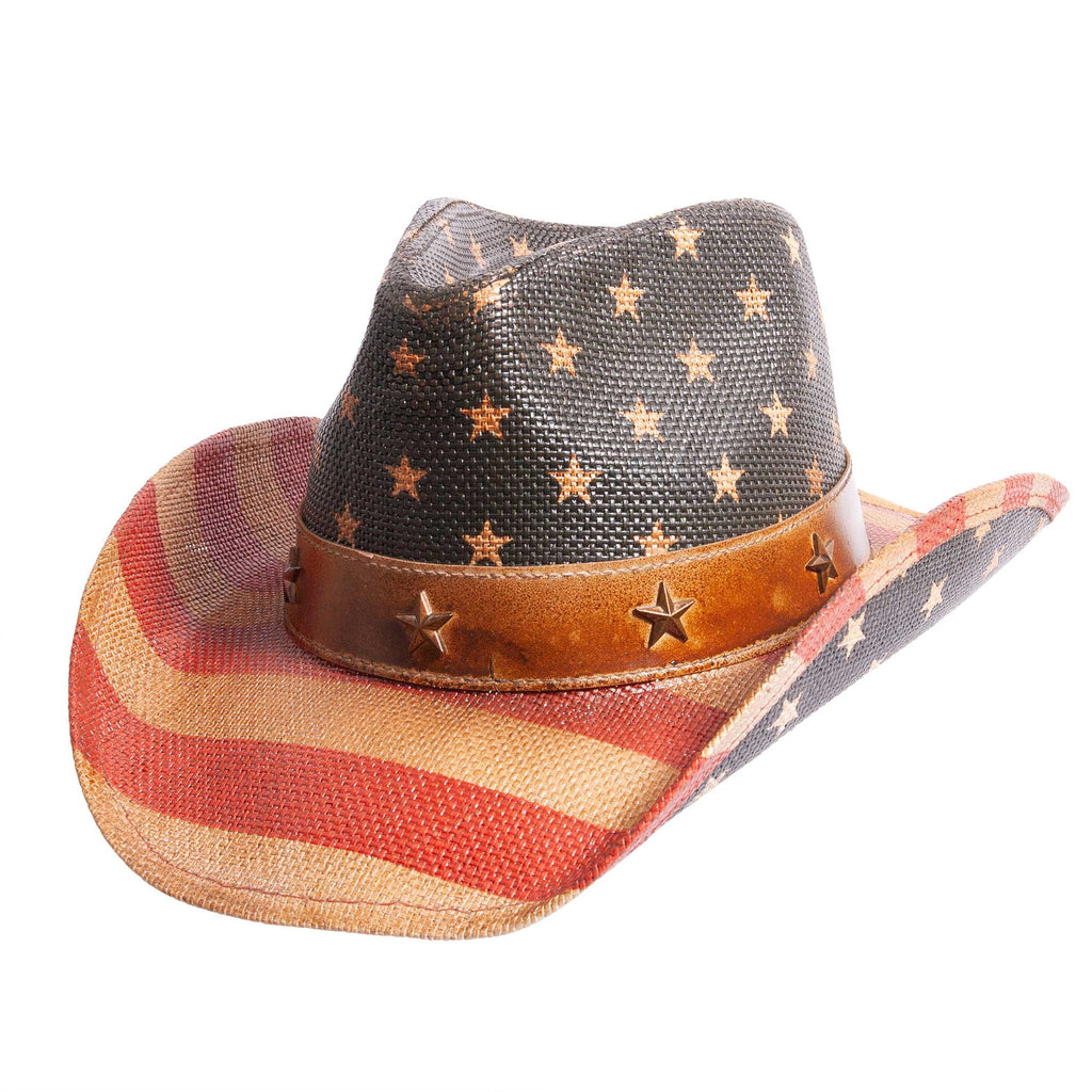 Patriotic Western Cowboy Straw Hat - Style Americana