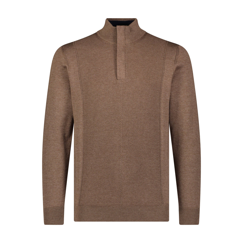 Luchiano Visconti - Quarter Zip Multi Panel Sweater