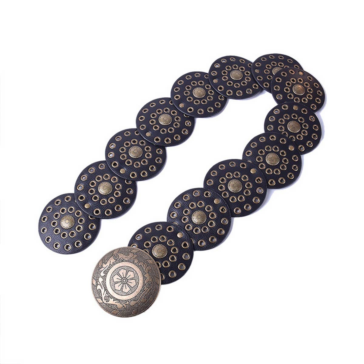 ACCITY - NEW RETRO FASHION RIVET EYELET DISC BELT_CWABE0488