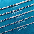 Stainless Steel Chain Necklace, Curb Chain,Waterproof Chain
