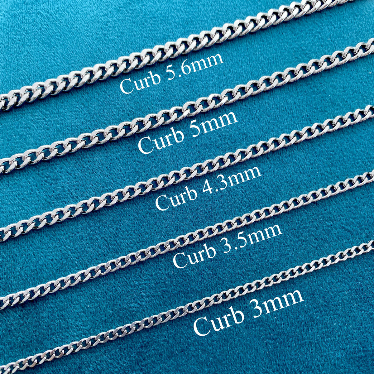 Stainless Steel Chain Necklace, Curb Chain,Waterproof Chain