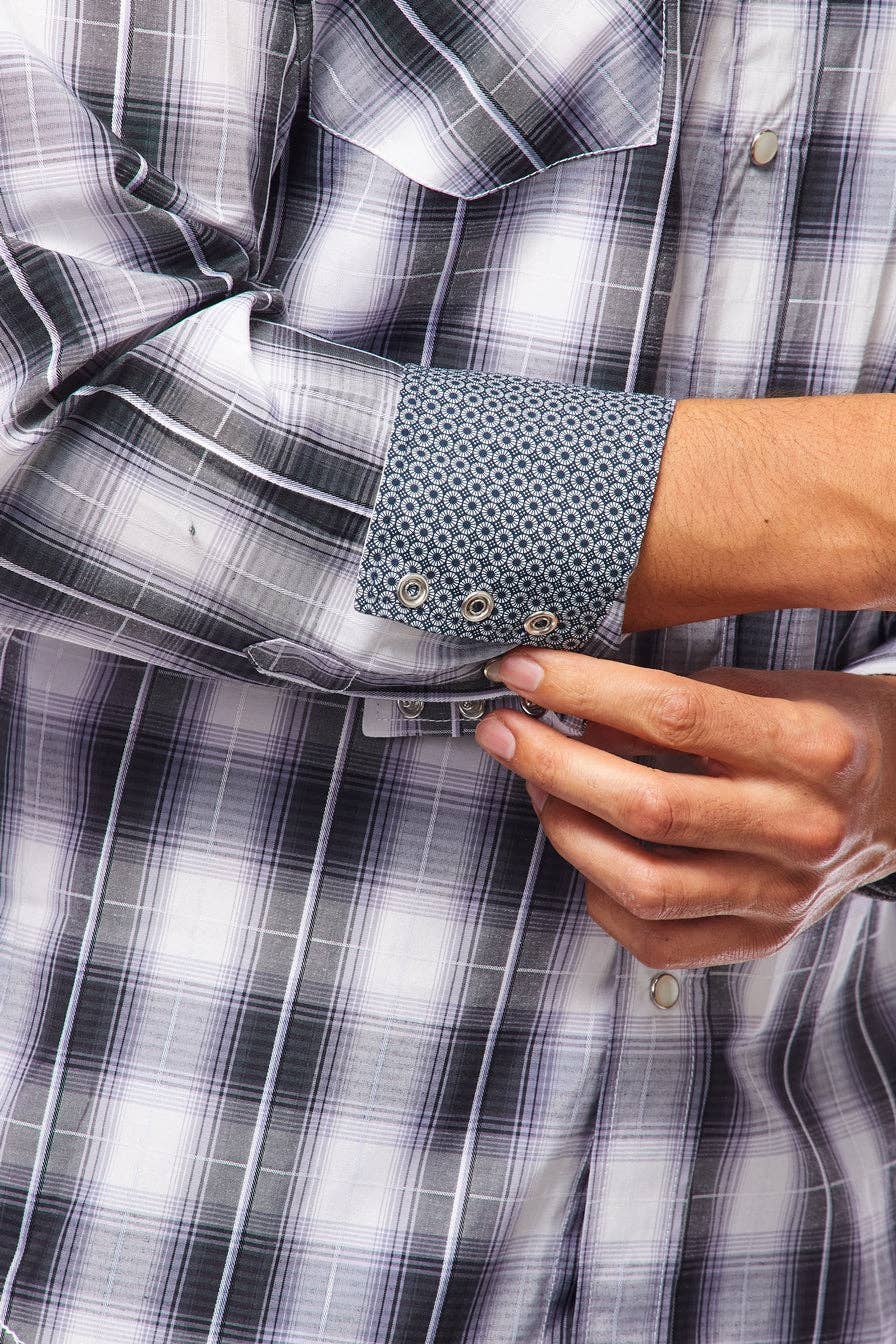 Rodeo Clothing - RODEO CLOTHING MEN'S PLAID WESTERN LONG SLEEVE SNAP SHIRTS