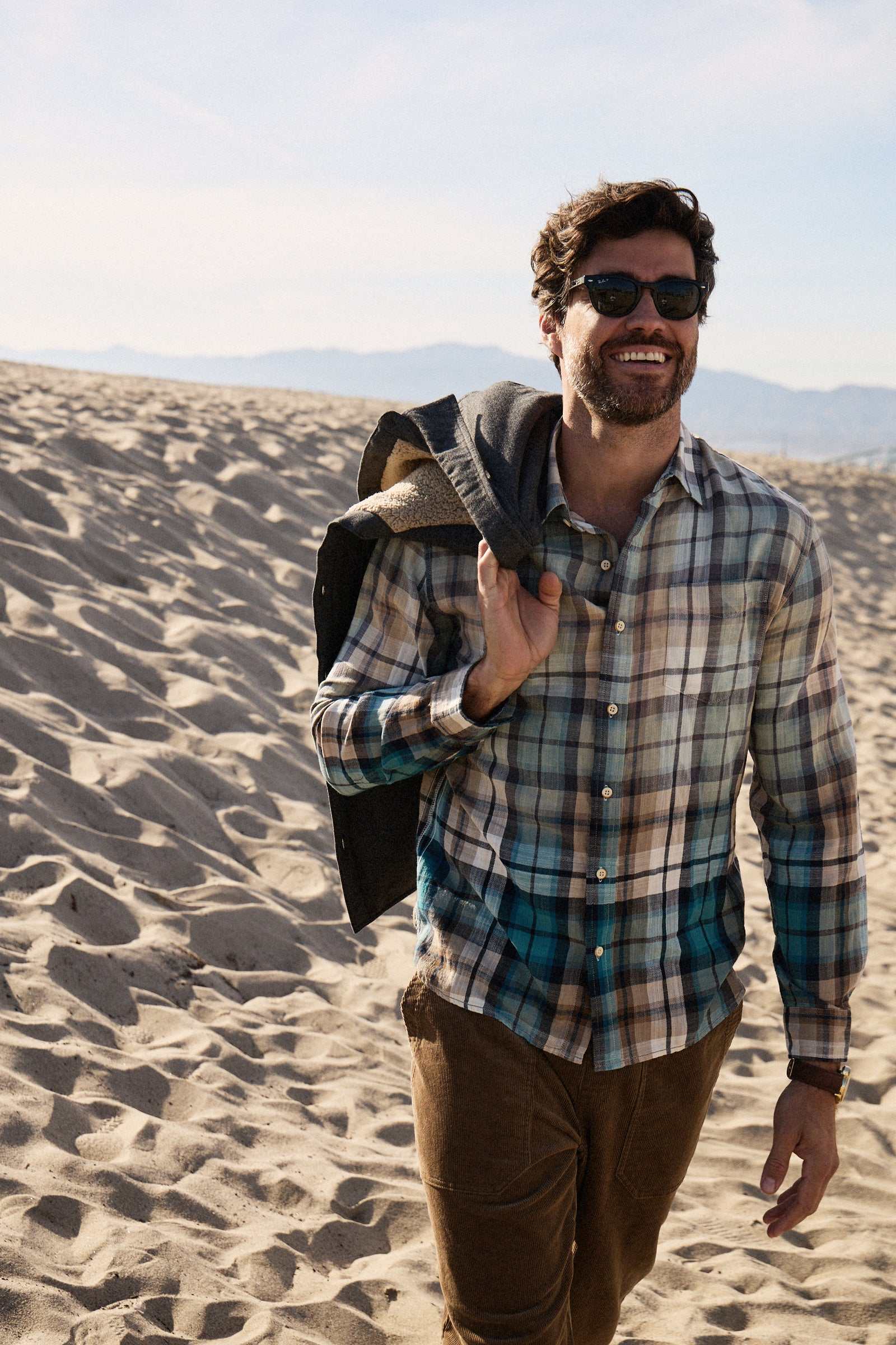 SURFSIDESUPPLY - Brian Ombre Plaid Shirt - Aqua Combo