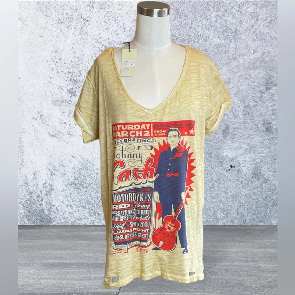 Johnny Cash Tee - Tea Stain