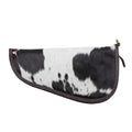 Stylish black and white gun cover with dark brown outlining, featuring a textured surface and curved design.