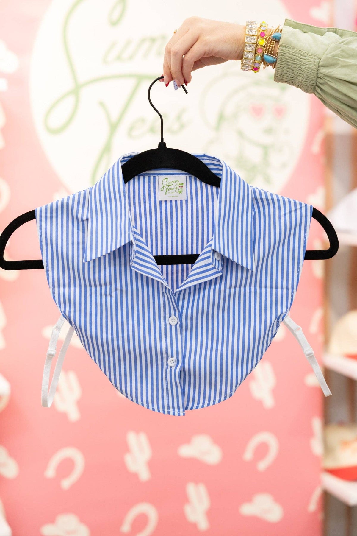 Modest Layers - BLUE & WHITE STRIPED COLLAR