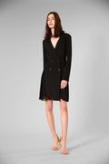 Julia Jordan - LONGSLV DOUBLE BREASTED LAPEL W CHIFFON SKIRT