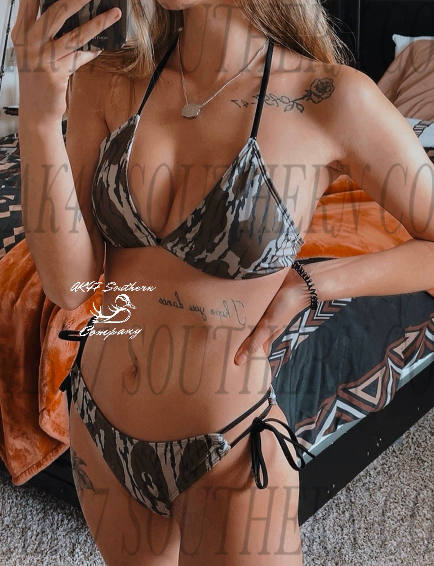 AK47 Southern Co. - Green Camo Tie String Bikini 