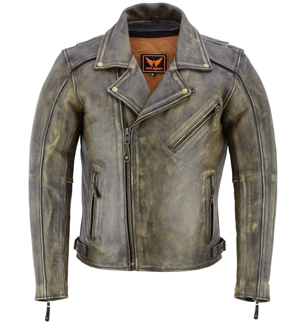 Tackfield - Men's Motorcycle Genuine Cowhide Leather Jacket