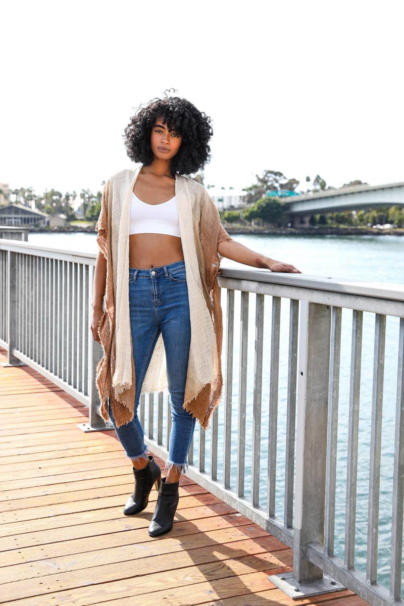 Boho Chic Ombre Kimono – Versatile Beach Cover-Up