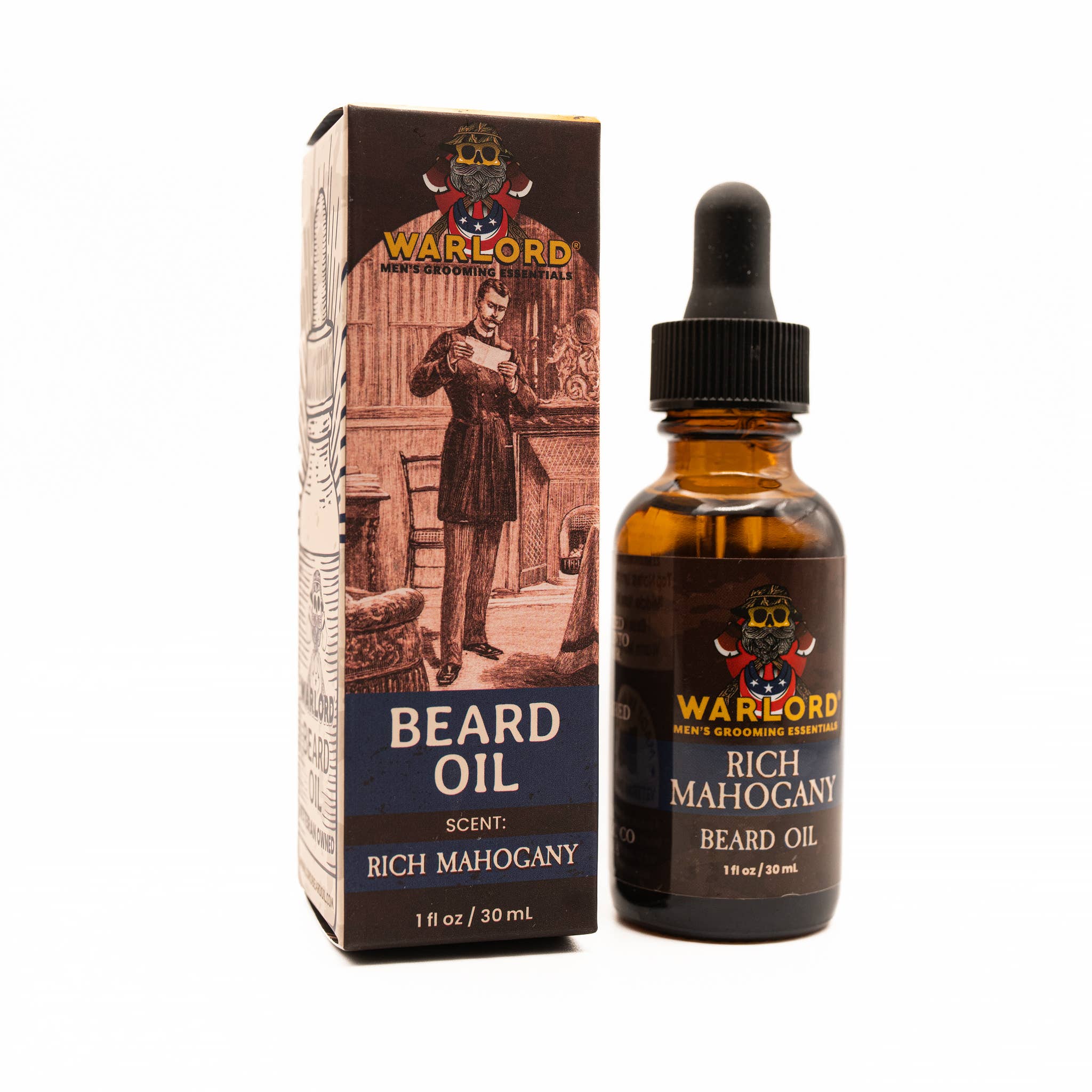 Warlord - Men's Grooming Essentials | Veteran Owned - Rich Mahogany Beard Oil