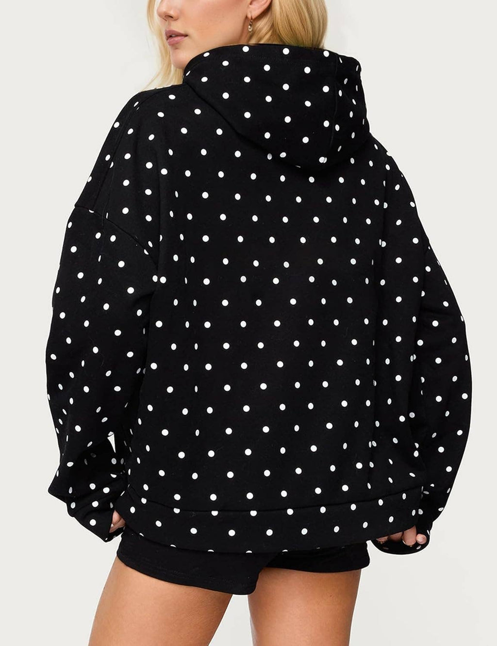 Rosa Clothing - Oversized Polka dot print hoodie