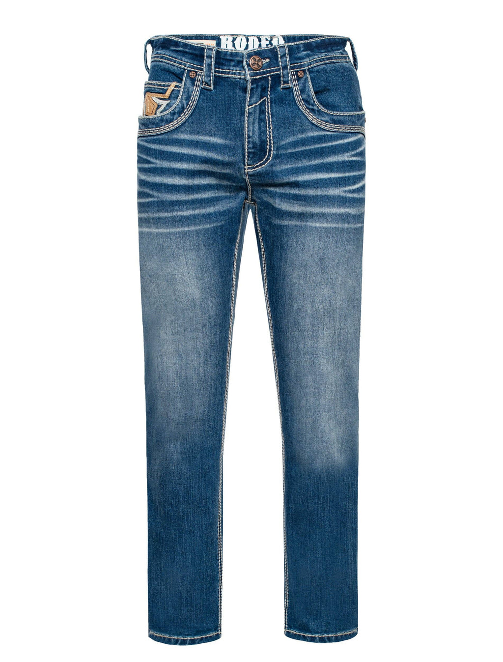 Rodeo Clothing - MEN'S COTTON/SPANDEX STRETCH FANCY SLIM STRAIGHT JEANS-RP500-505