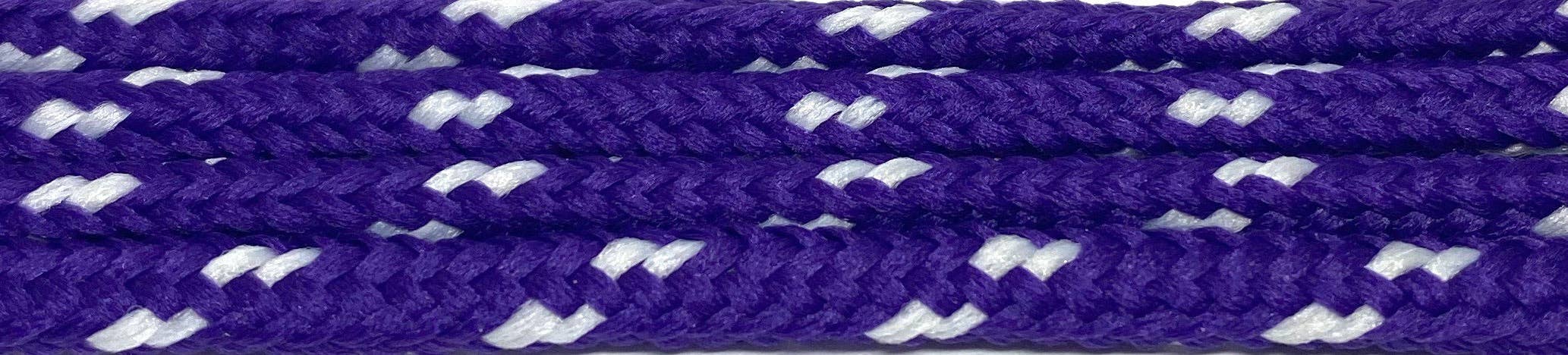 The Shoelace Factory - Classic Round Shoelaces Purple w/White Accents