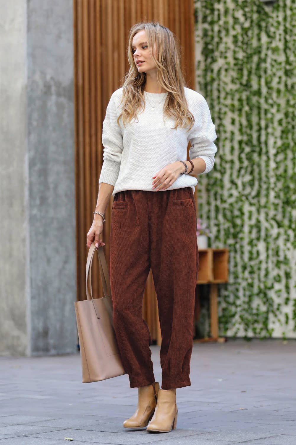 42POPS - Corduroy Front pocket Baggy Pants