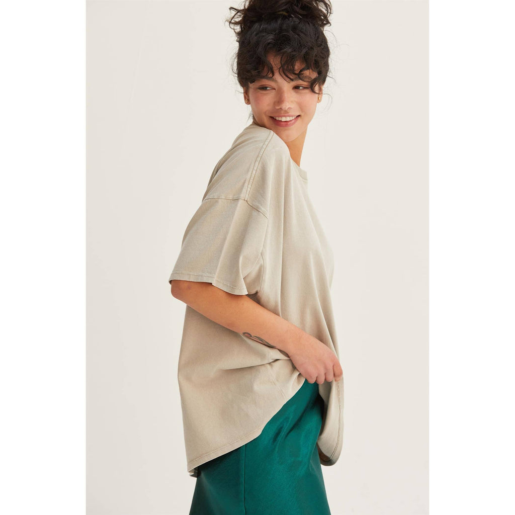 HYFVE - DZ24E437-OVERSIZED DISTRESSED COTTON T-SHIRT