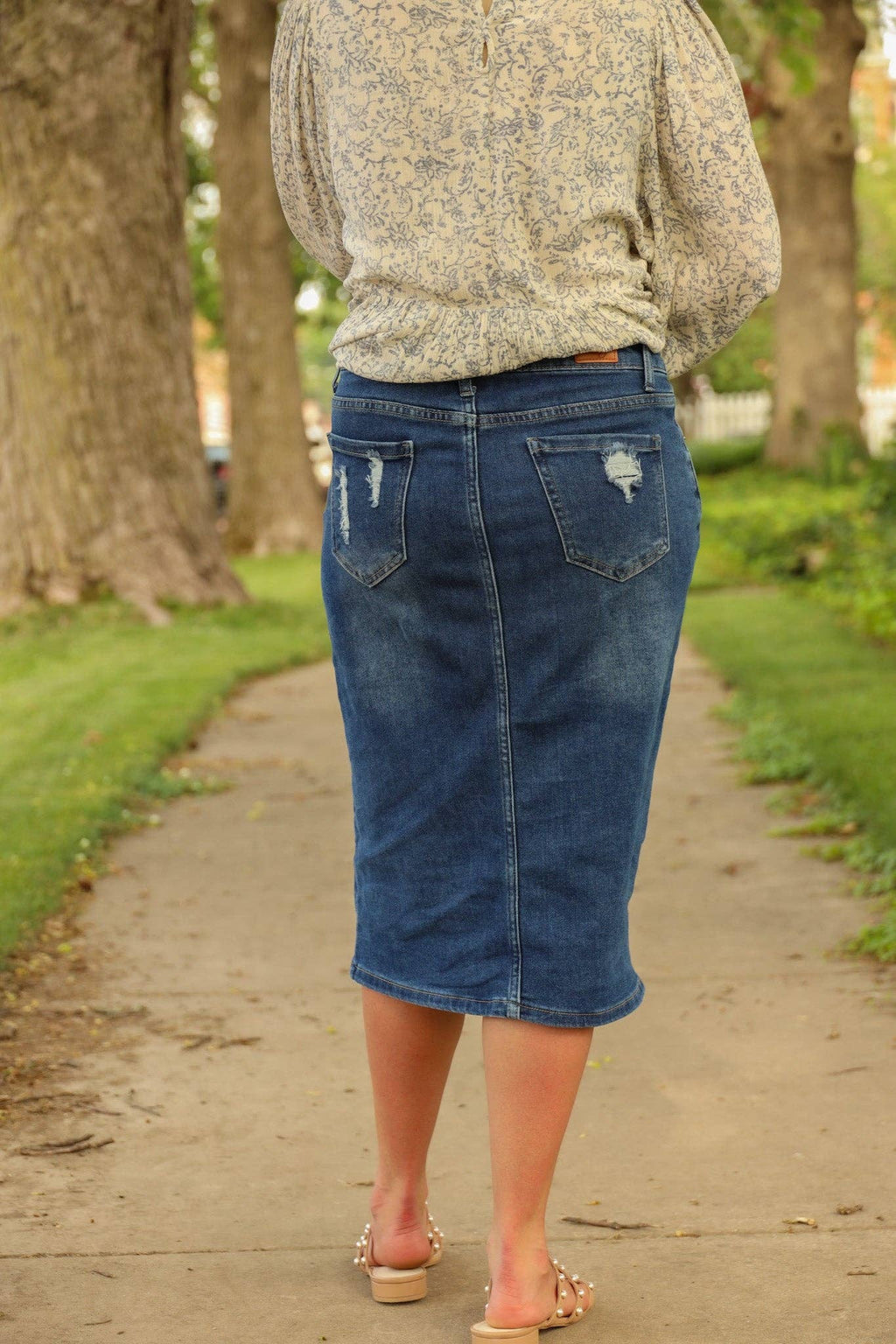 Ada Faye - Ada Faye Denim Skirt- Dark (EXTENDED)