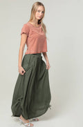 ANGIE - B3710-ASIS SIDE CINCH WIDE LEG PANTS WITH SMOCKED WAIST AND