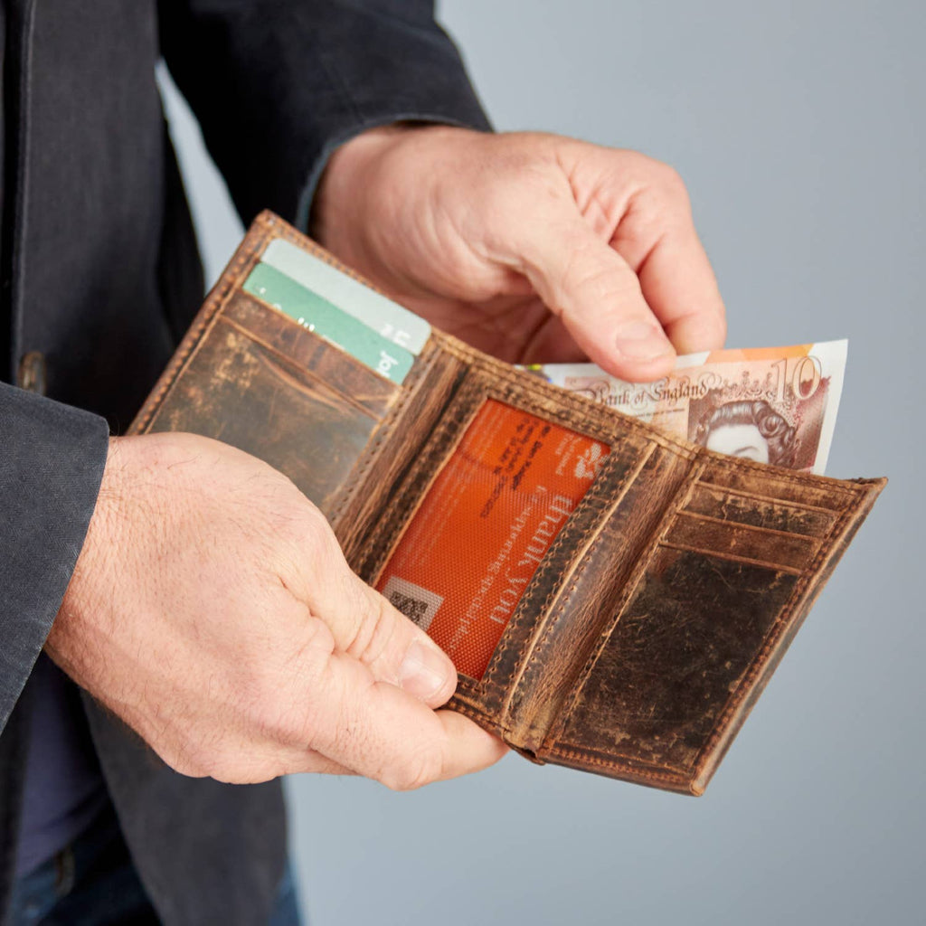 The Paper High Gift Company Limited - Handmade Buffalo Leather Trifold Wallet