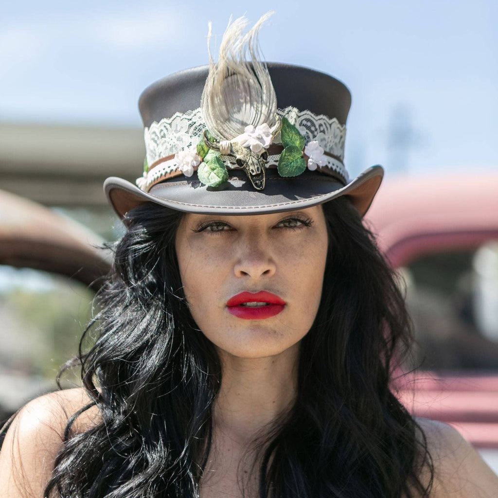 American Hat Makers - Leather and Lace Hat Band - Style True Love