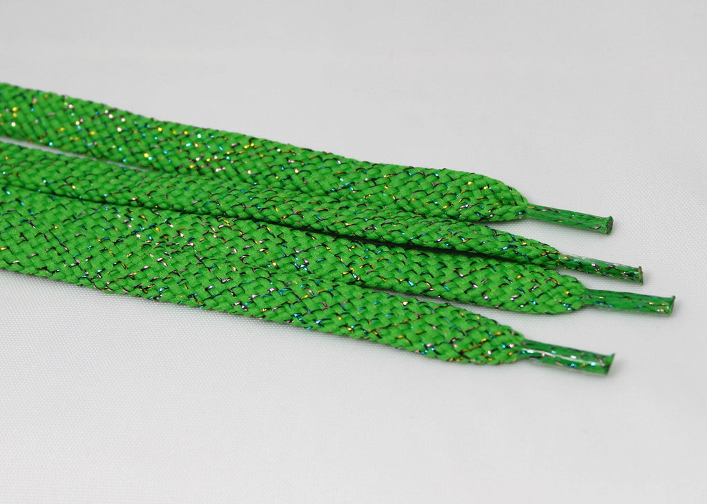 The Shoelace Factory - Lime Green Sparkle Shoelaces