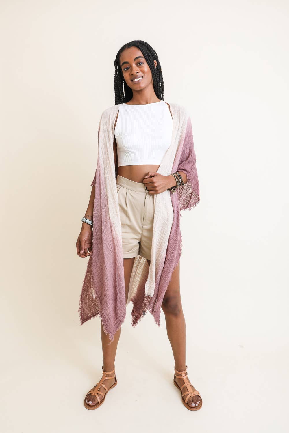 Boho Chic Ombre Kimono – Versatile Beach Cover-Up