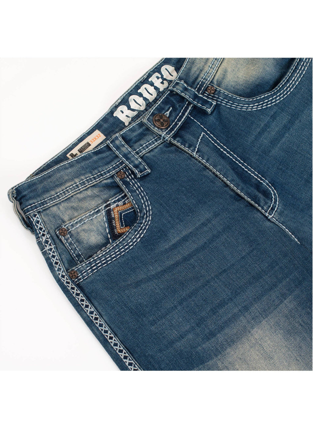 Rodeo Clothing - MEN'S COTTON/SPANDEX STRETCH FANCY SLIM STRAIGHT JEANS-RP500-515
