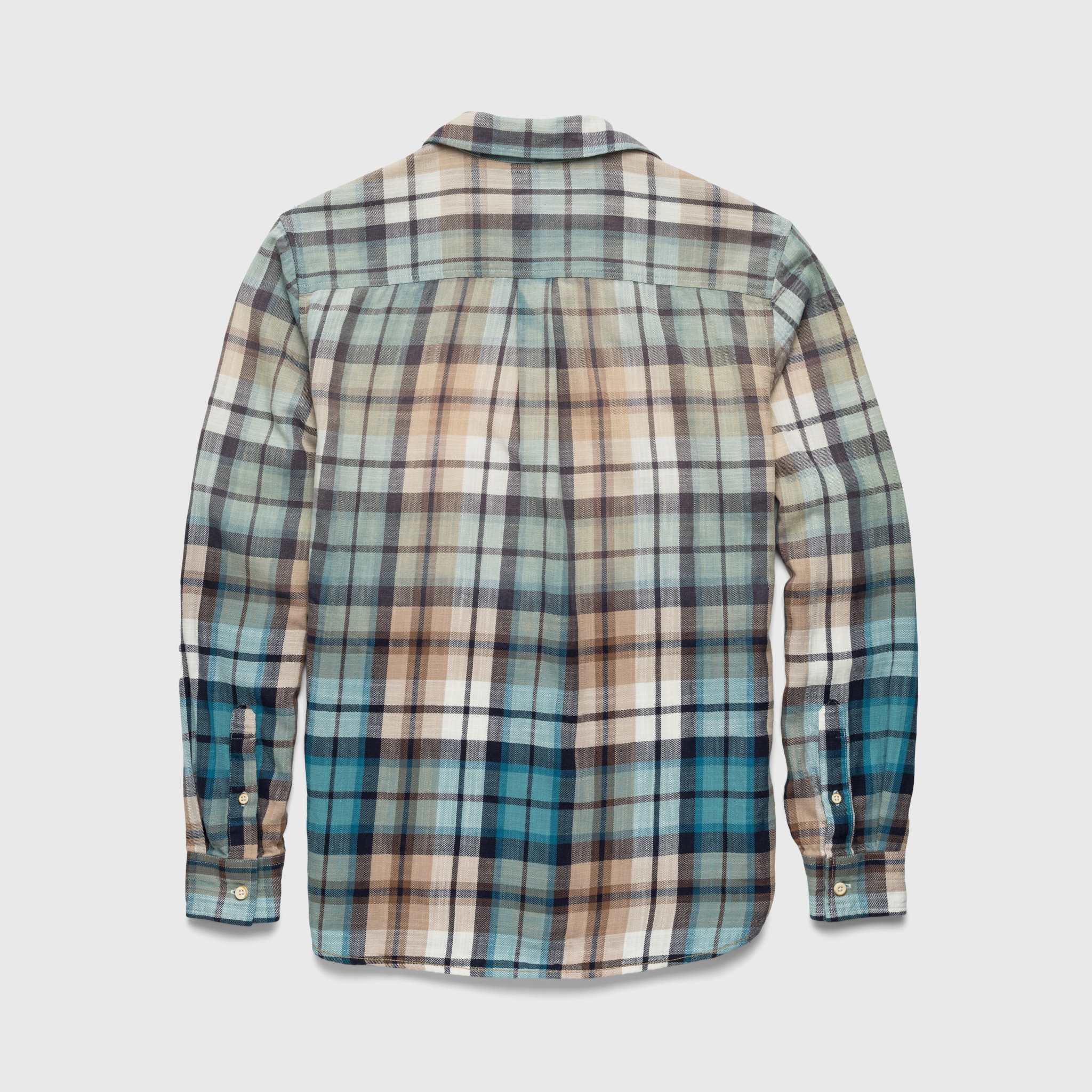 SURFSIDESUPPLY - Brian Ombre Plaid Shirt - Aqua Combo