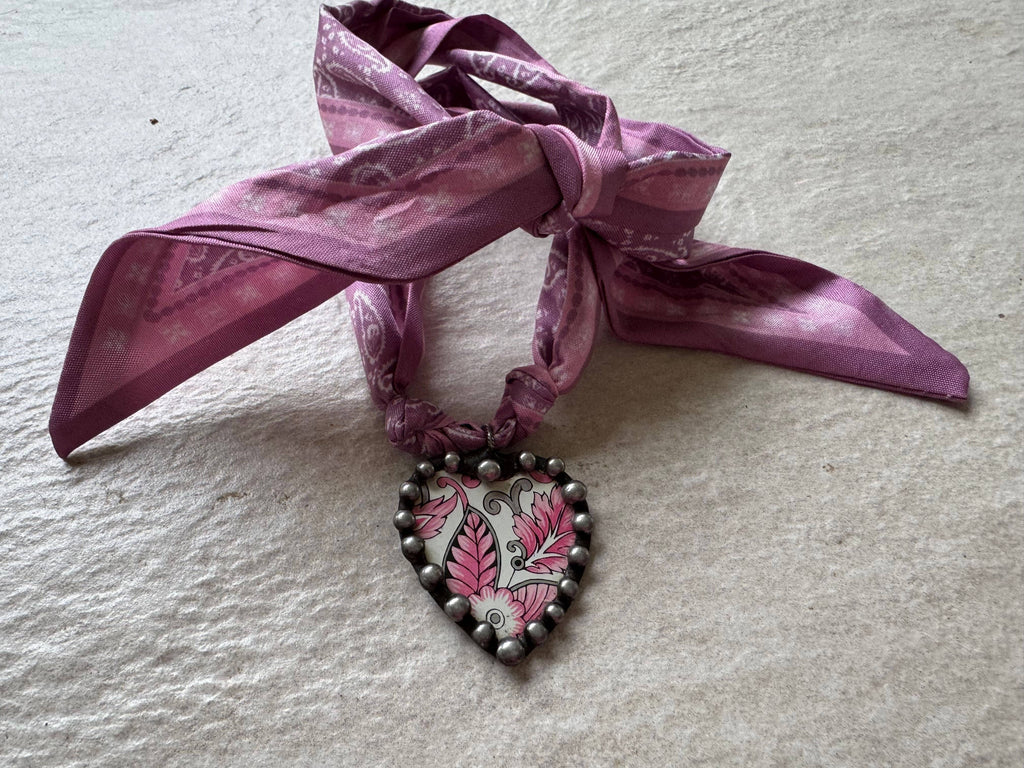Boho Bloom Heart Scarf Necklace