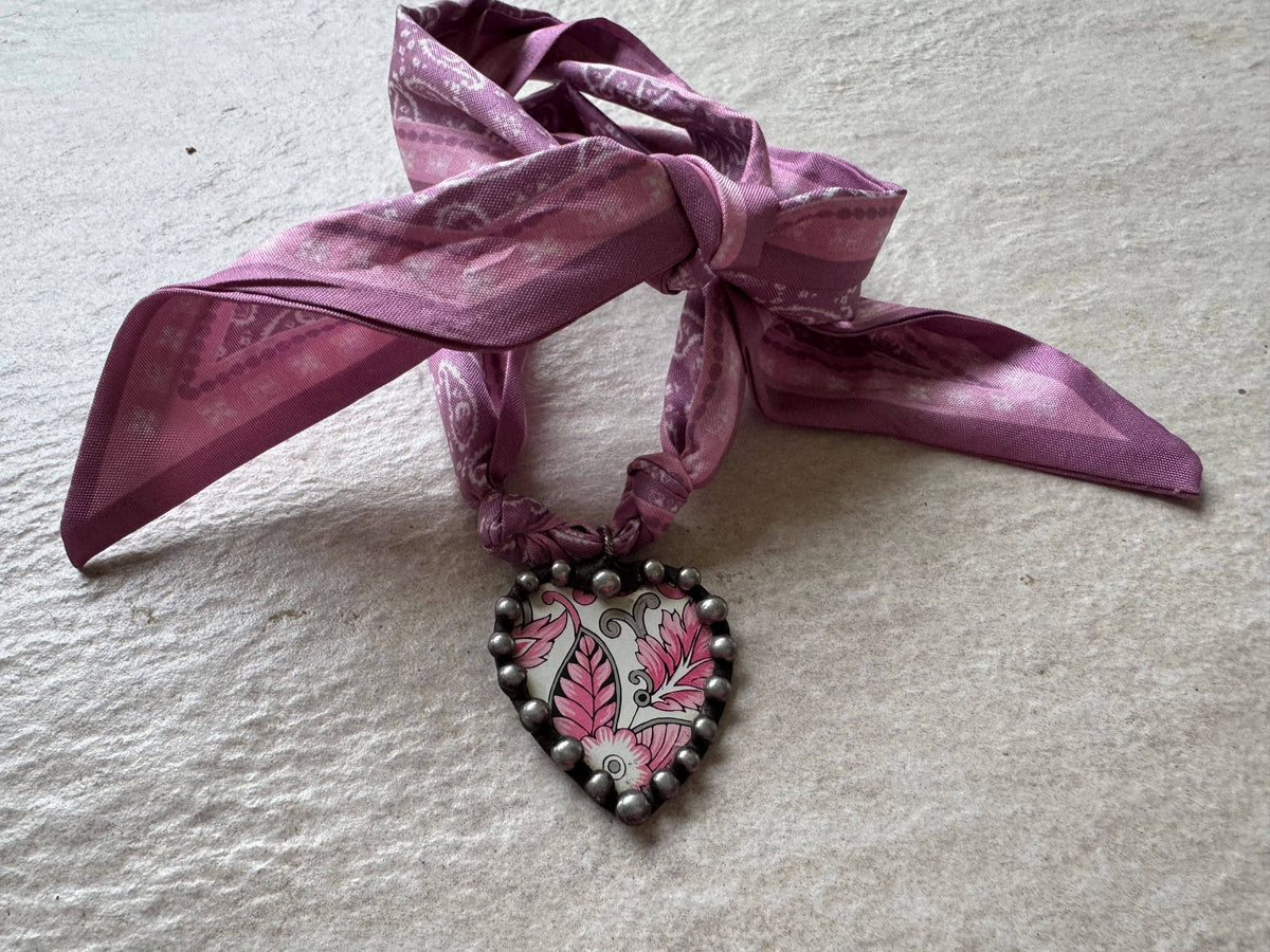 Boho Bloom Heart Scarf Necklace