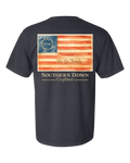 We The People Tee featuring an American flag design and the text 'We the People' on the back in a dark color.