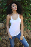 ANGIE - X2543-ASIS ROUNDED HEM RACER BACK CAMISOLE TANK TOP